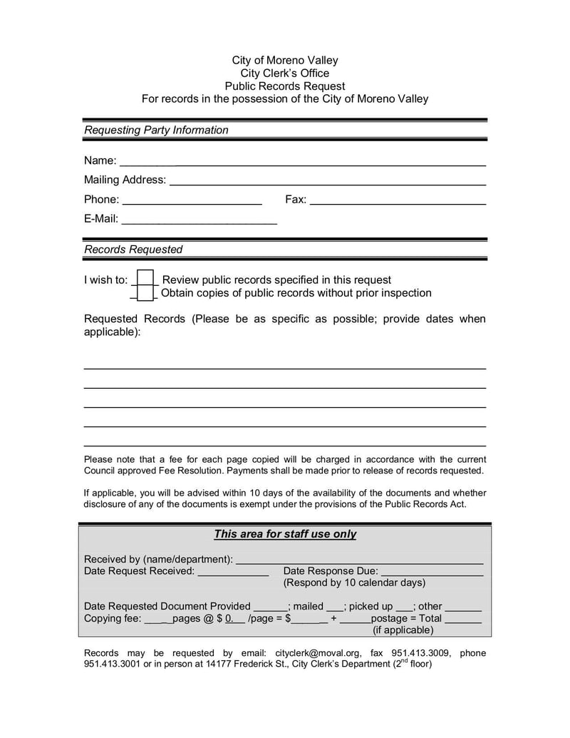Large thumbnail of Public Records Request Form - Apr 2013