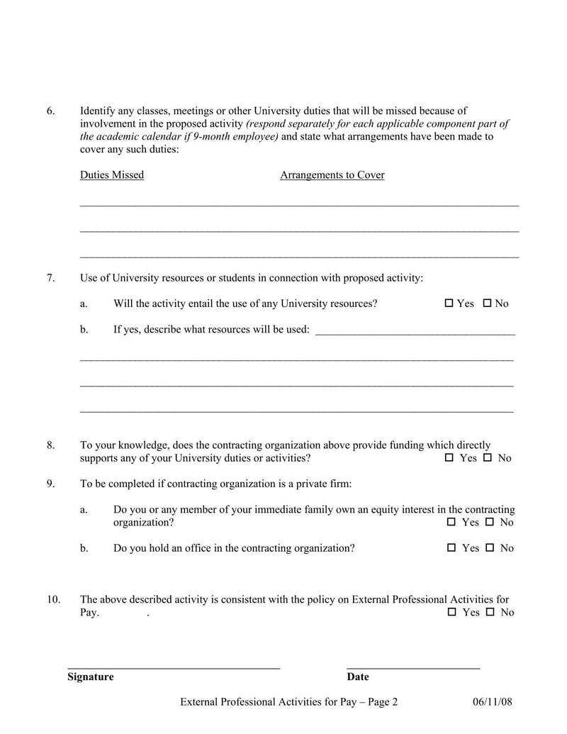 Large thumbnail of University of South Alabama External Professional Activities for Pay Form