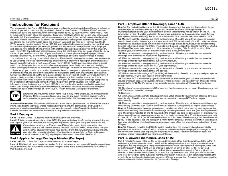 Large thumbnail of Form 1095-C - Jan 2018