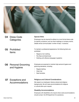 business casual dress code sample policy Prccedures final Dress Code Policy Template |