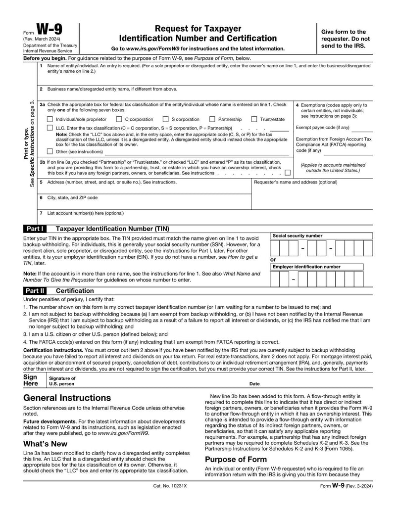 Large thumbnail of Form W-9 (2024)