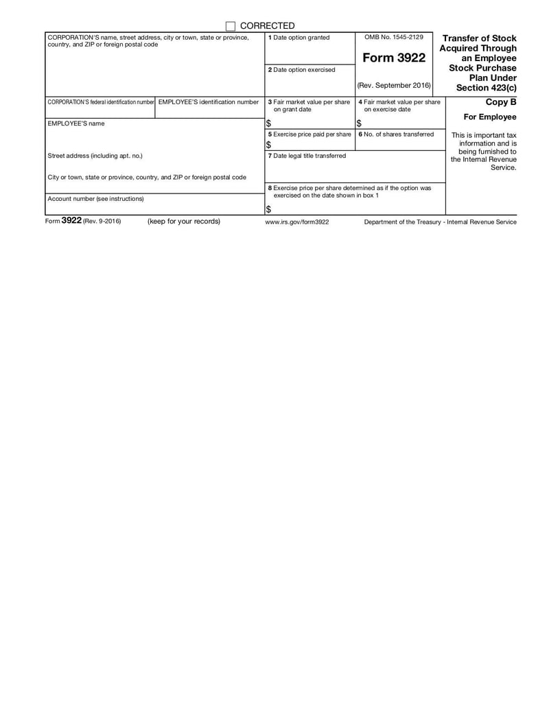 Large thumbnail of Form 3922 - Sep 2016