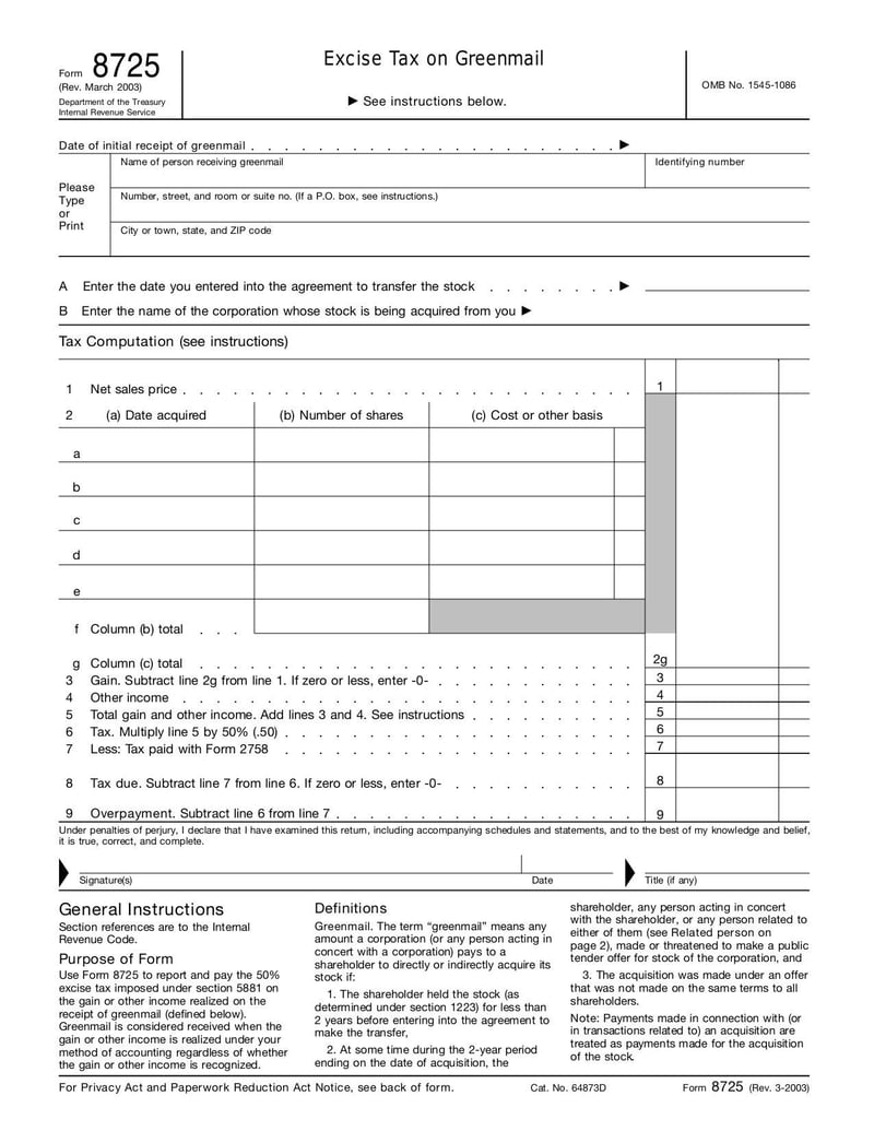Large thumbnail of Form 8725 - Mar 2004
