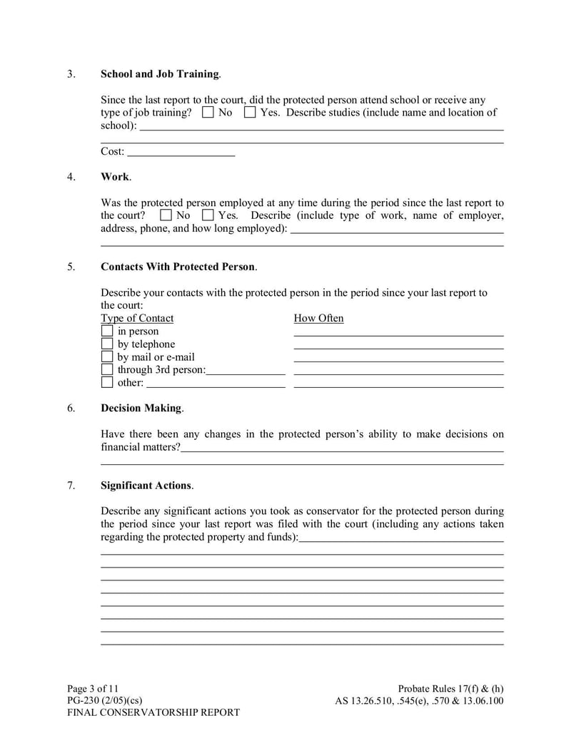 Large thumbnail of Form PG-230 Final Conservatorship Report - Sep 2017