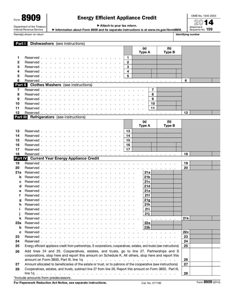 Large thumbnail of Form 8909 - Jan 2014