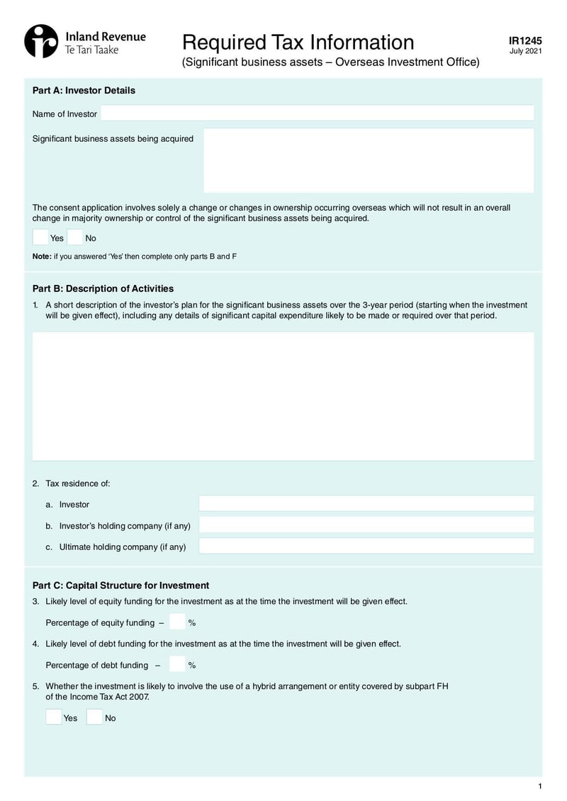 Large thumbnail of Form IR1245 - Jul 2021