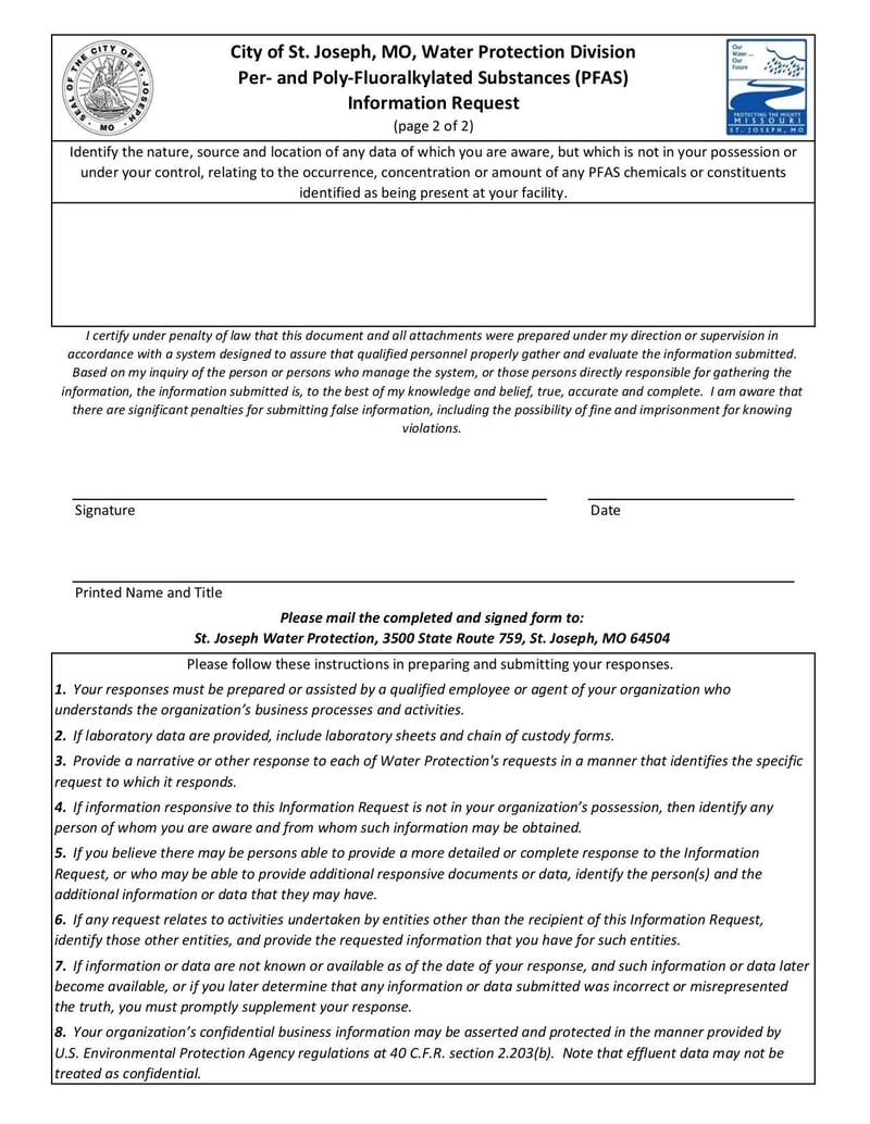 Large thumbnail of PFAS Information Request - Aug 2019