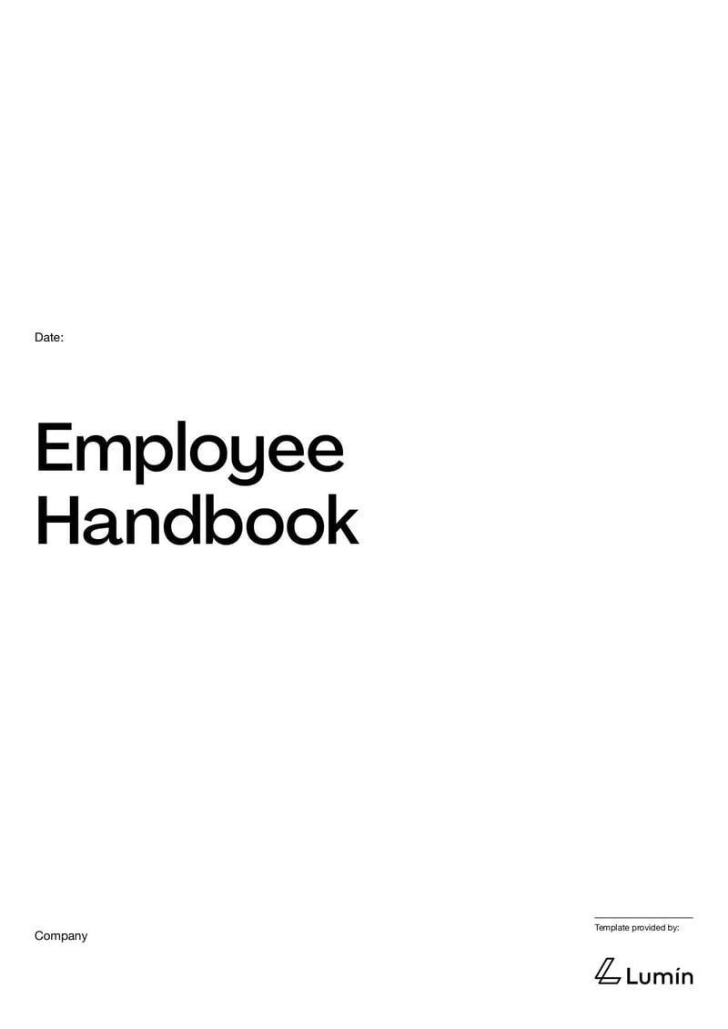 Employee Handbook detailing workplace policies, employee rights, company expectations, and benefits
