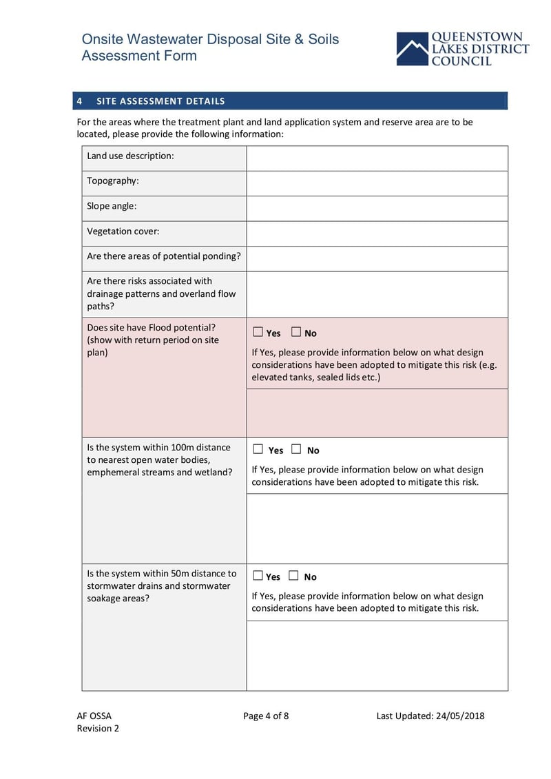 Large thumbnail of AF Ossa Onsite Watewater Disposal Site Soils Assessment Form Rev 2 - May 2018
