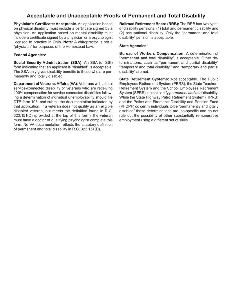 Large thumbnail of Certificate of Disability for the Homestead Exemption - Feb 2016