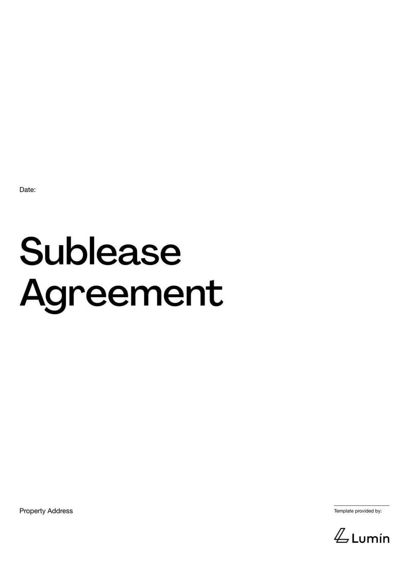 Large thumbnail of Sublease Agreement