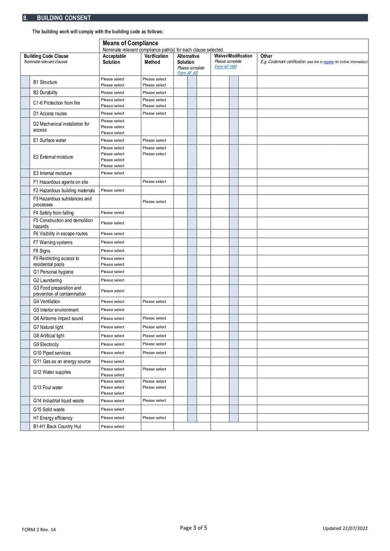 Large thumbnail of Form 2 Building Consent Application - Nov 2022