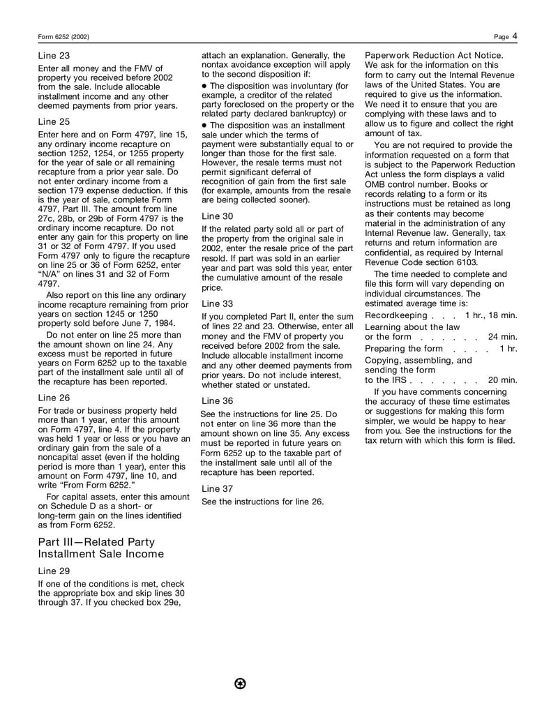 Large thumbnail of Form 6252 - Jun 2002