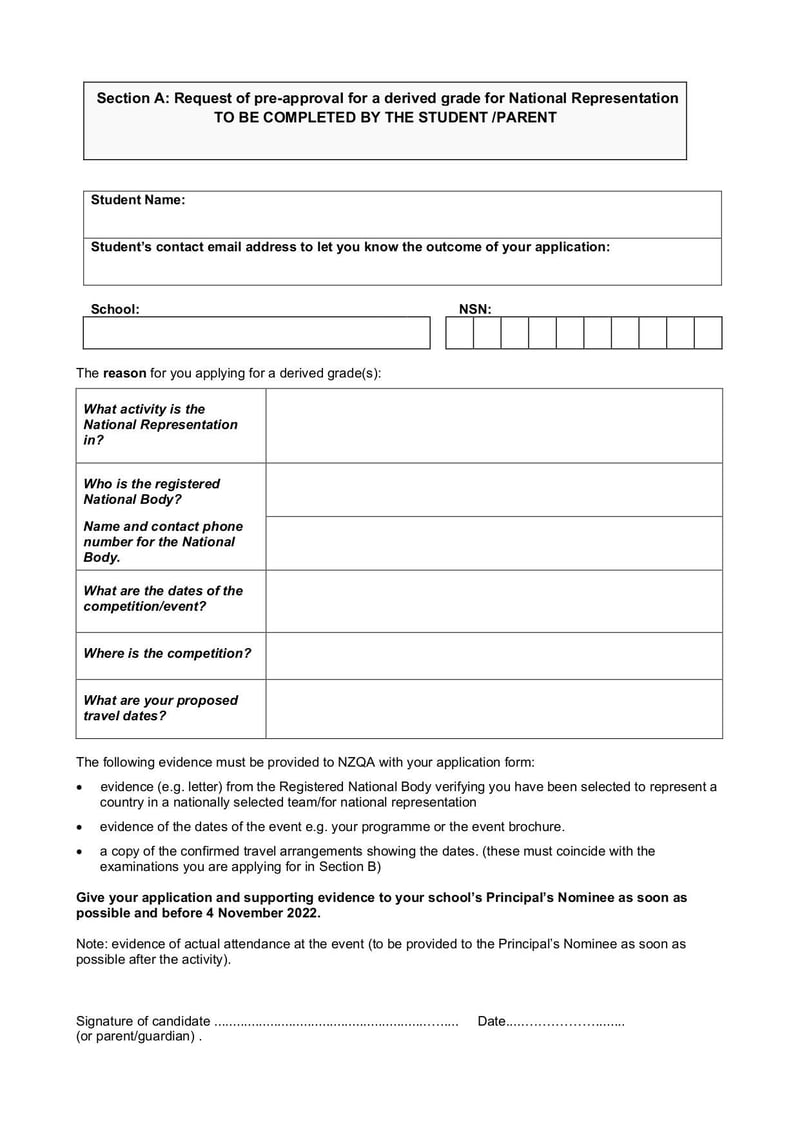 Large thumbnail of Derived Grade National Selection Pre Approval Application Writeable - Nov 2022