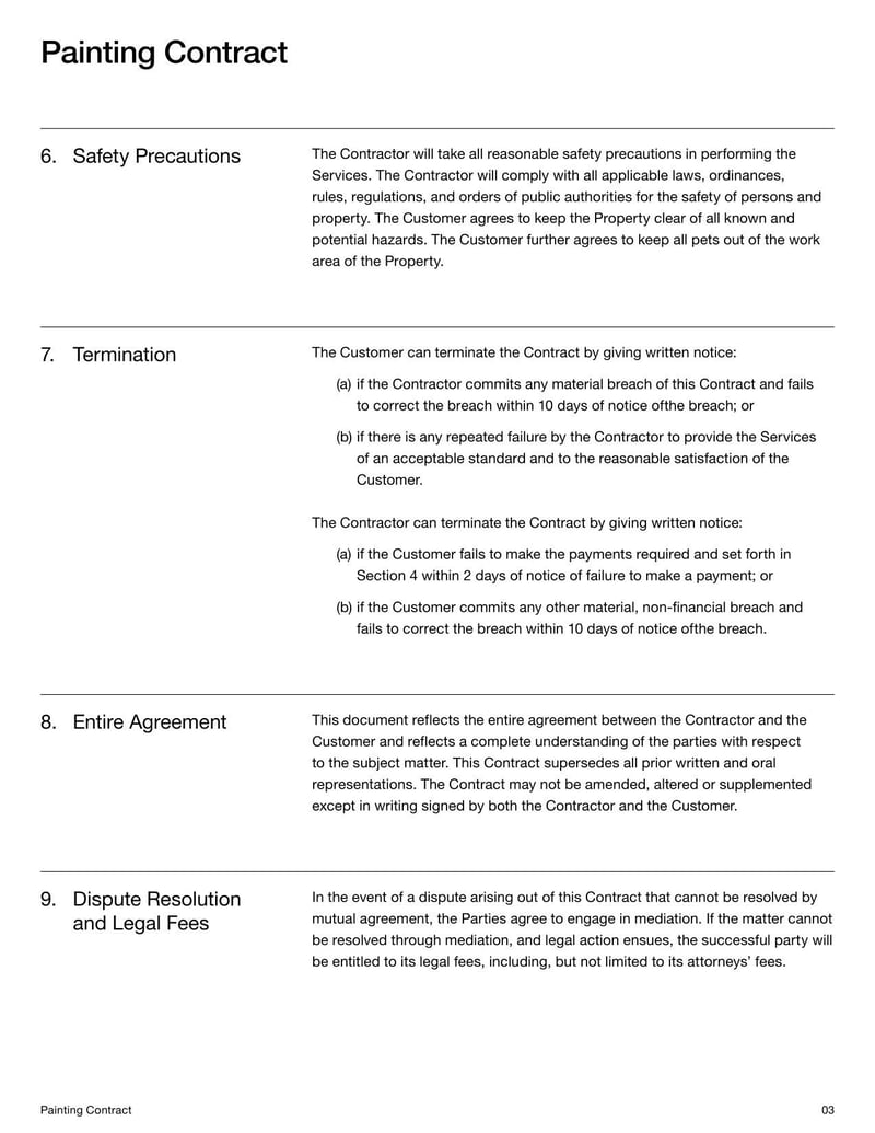 Large thumbnail of Painting Contract Template