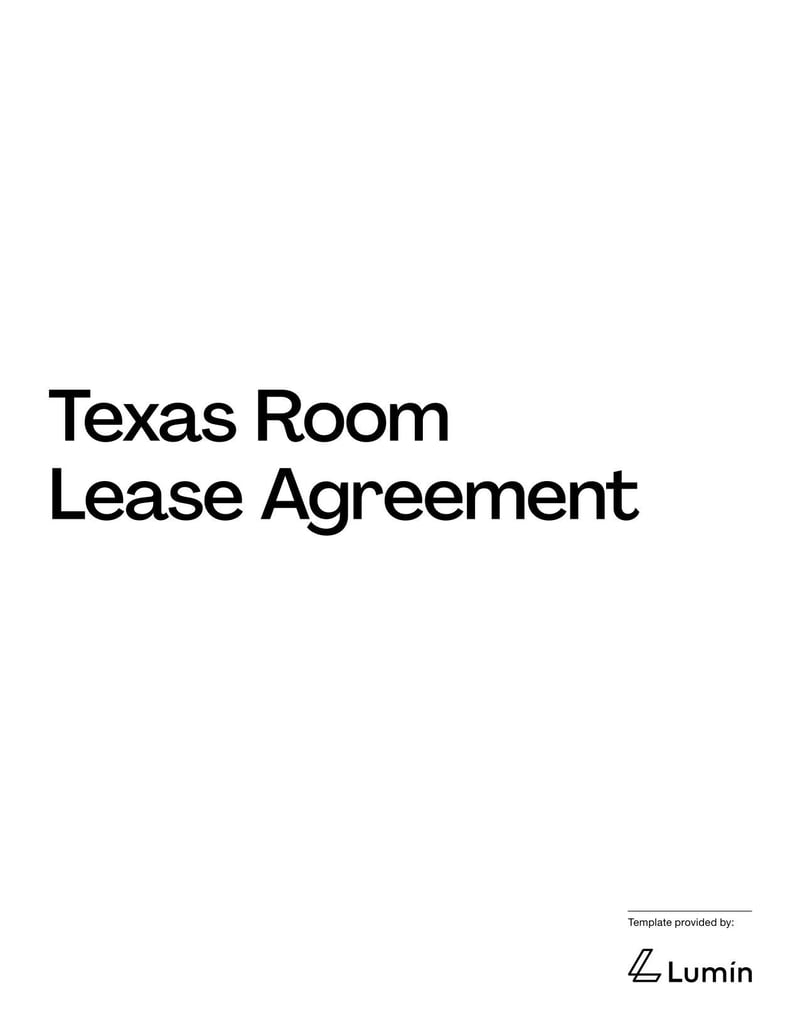 Room Lease Agreement Texas template for specifying rental terms, tenant responsibilities, and use of a room within a residential property in Florida