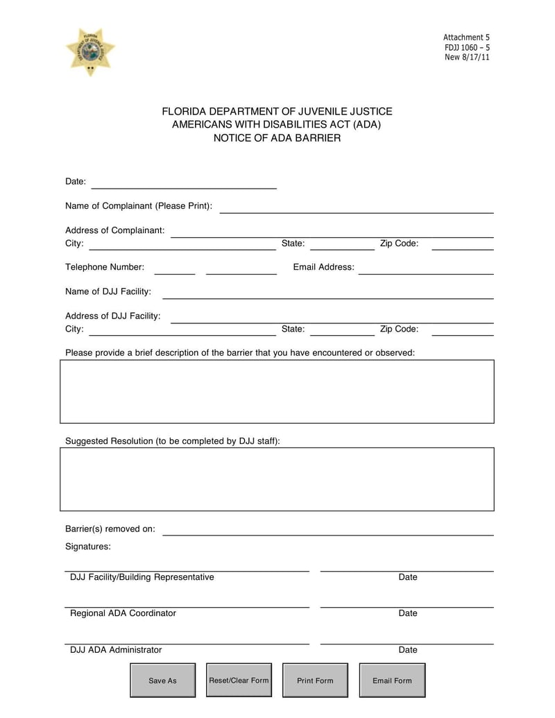 Large thumbnail of Florida Notice of ADA Barrier