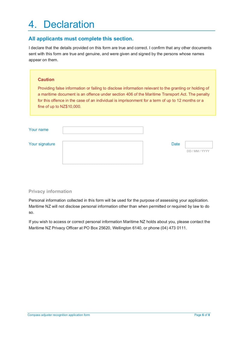 Thumbnail of Compass Adjuster Application Form - Aug 2020 - page 5