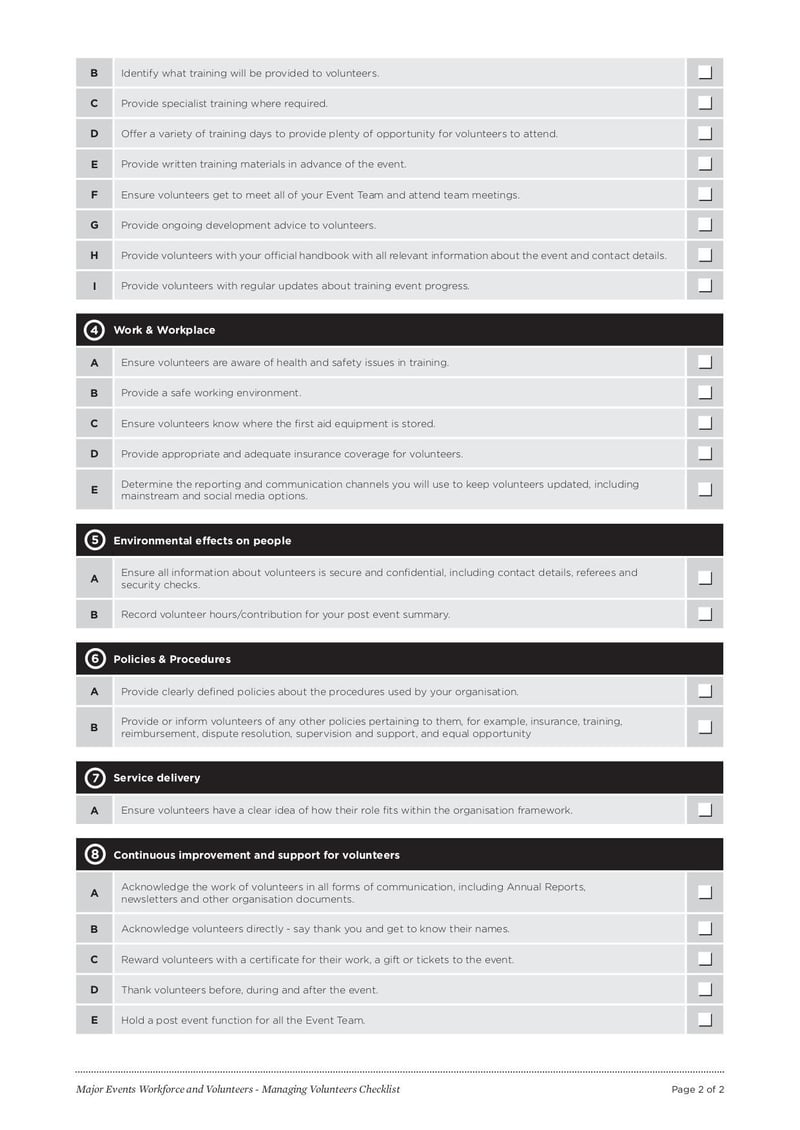 Large thumbnail of Managing Volunteers Checklist - May 2013