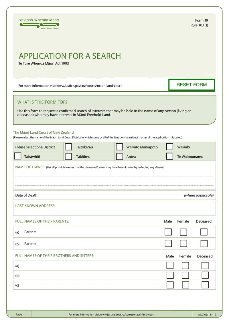 Large thumbnail of MLC Form 19 Application for a Search - Oct 2015