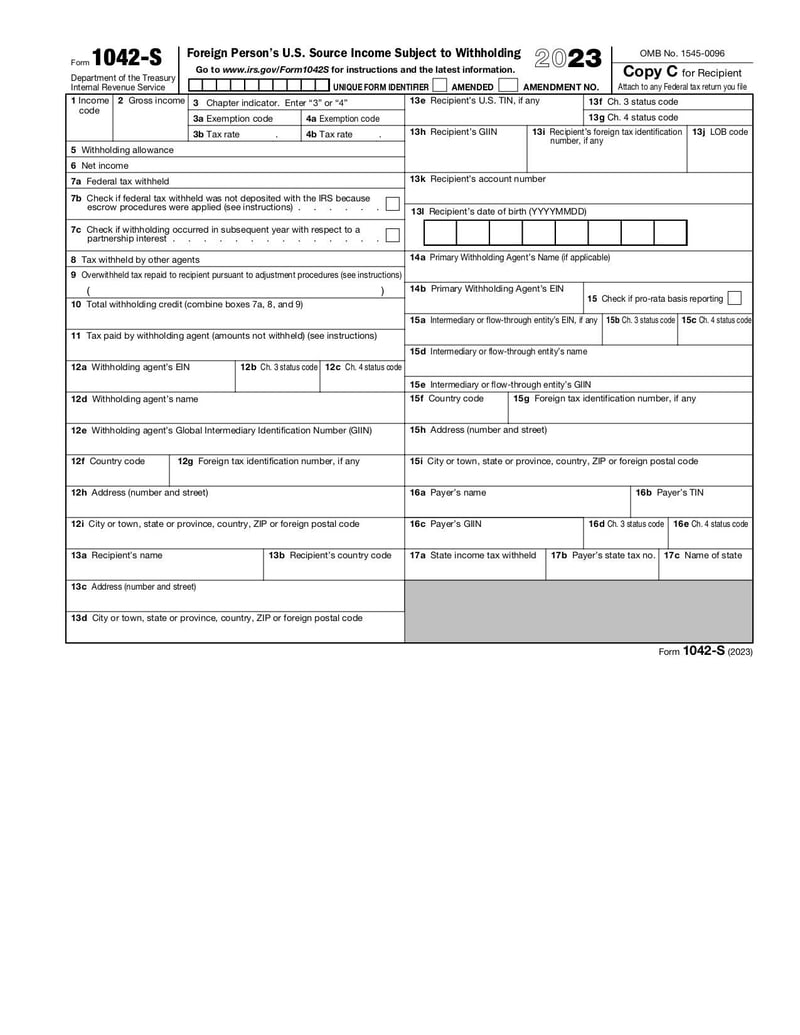 Large thumbnail of Form 1042-S - Jan 2023