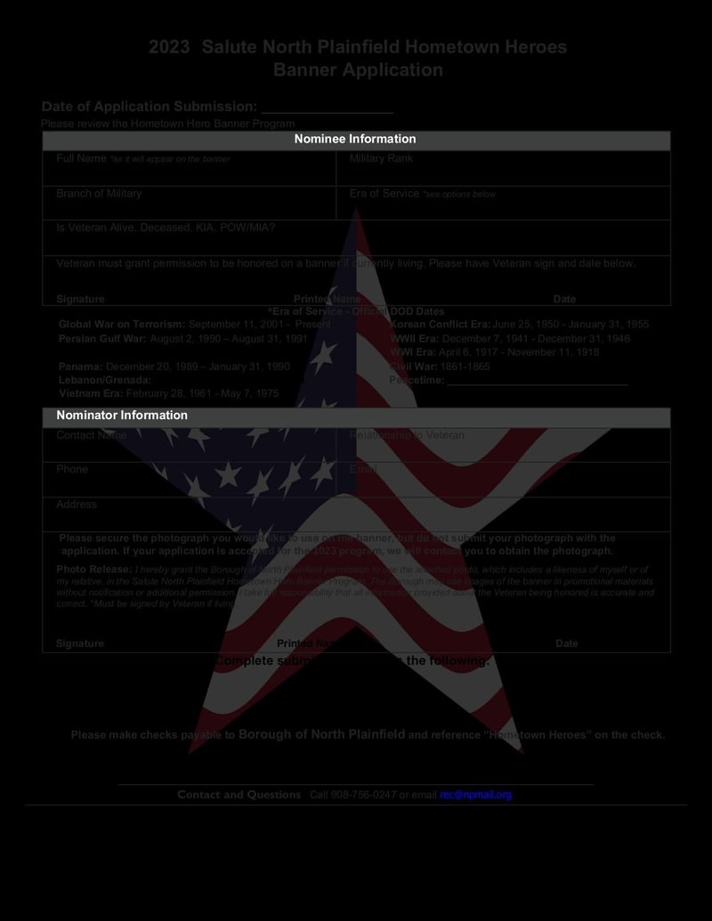 Large thumbnail of Hometown Heroes Banner Application Form - Apr 2022