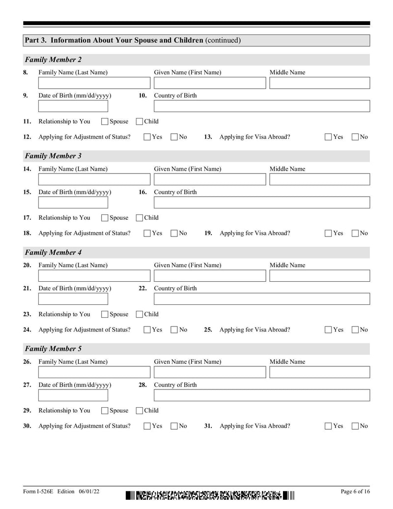 Large thumbnail of Form I-526E - Mar 2023