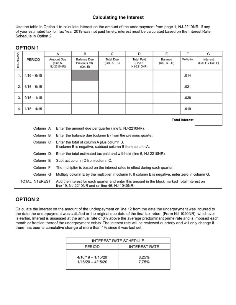 Large thumbnail of Form NJ-1040NR - Dec 2019
