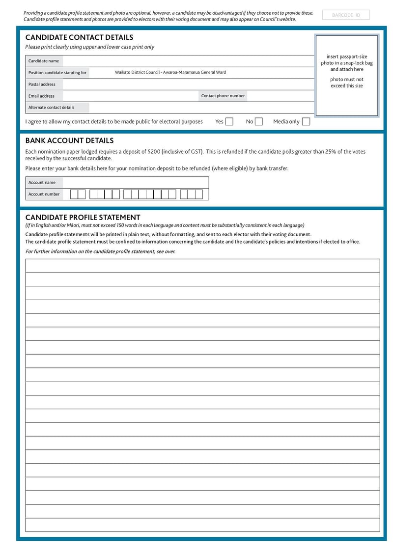 Large thumbnail of Awaroa Maramarua General Ward Nomination Form - Jul 2022