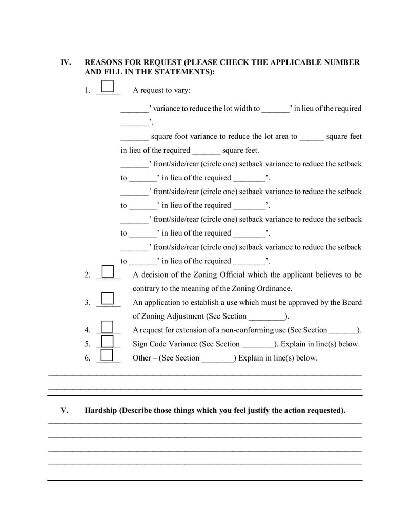 Large thumbnail of Board of Zoning Adjustment Application Form - Sep 2020