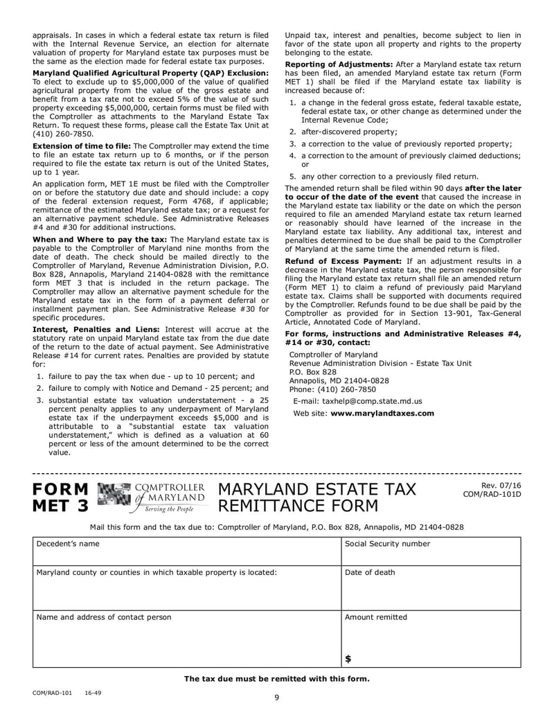 Large thumbnail of Maryland Estate Tax Return - Sep 2017