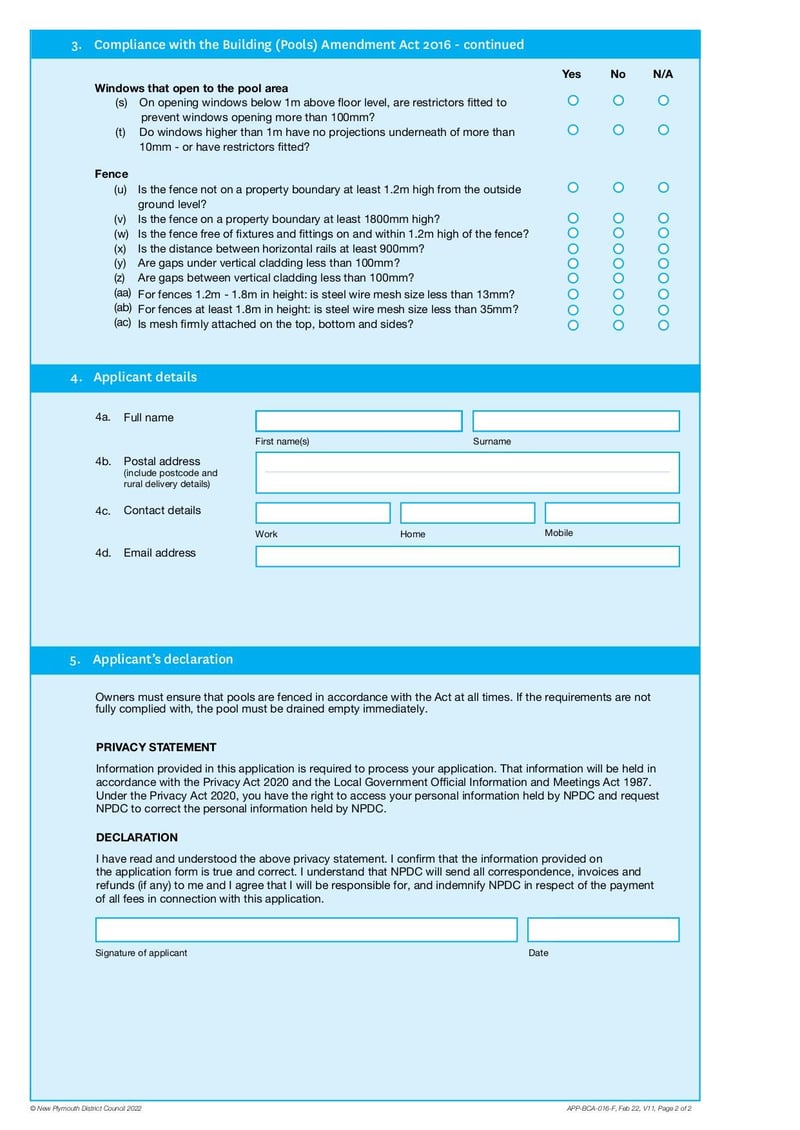 Large thumbnail of Form V11 Application for Swimming Pool Registration - Feb 2022