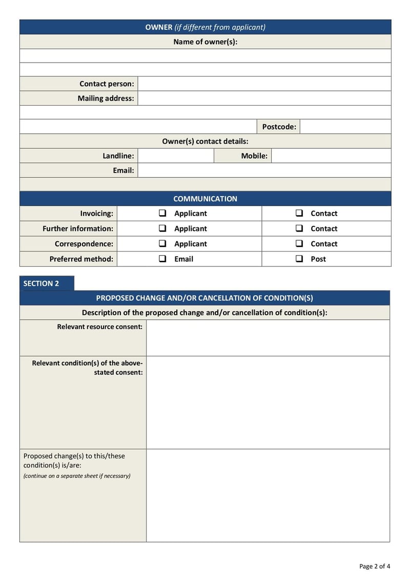 Large thumbnail of Application for Change and or Cancellation of Conditions of Resource Consent - Jan 2019