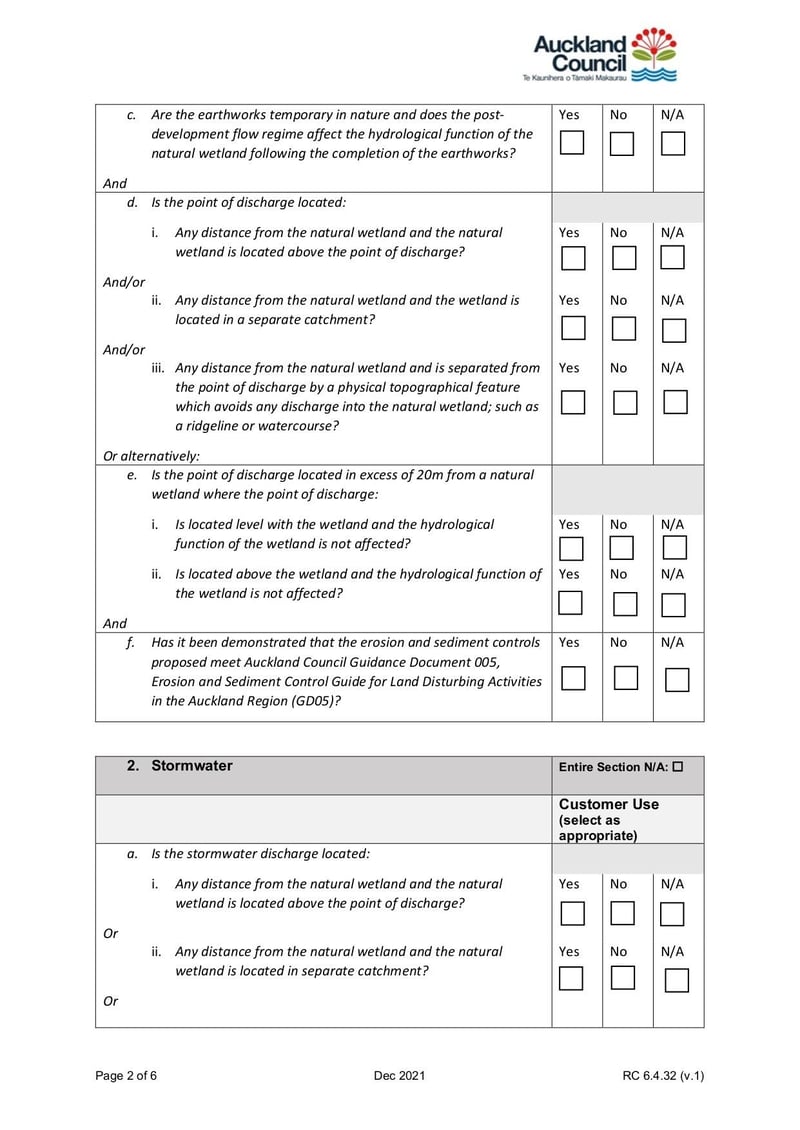 Large thumbnail of Wetland Fast Track Consent Checklist - Dec 2021