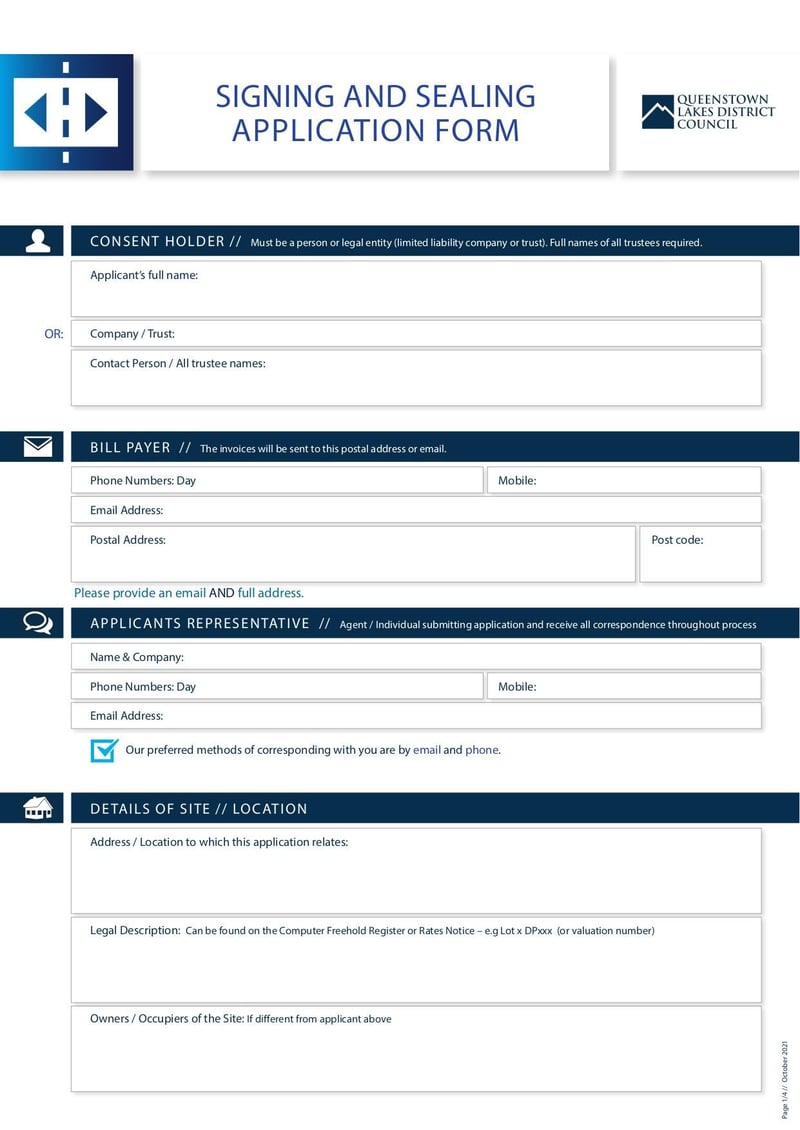 Large thumbnail of Signing and Sealing Application Form - Oct 2021