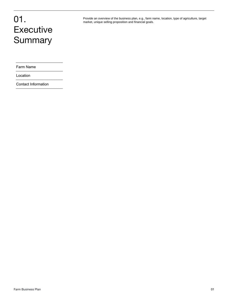 Farm Business Plan for managing crop, livestock or agribusiness operations and financials