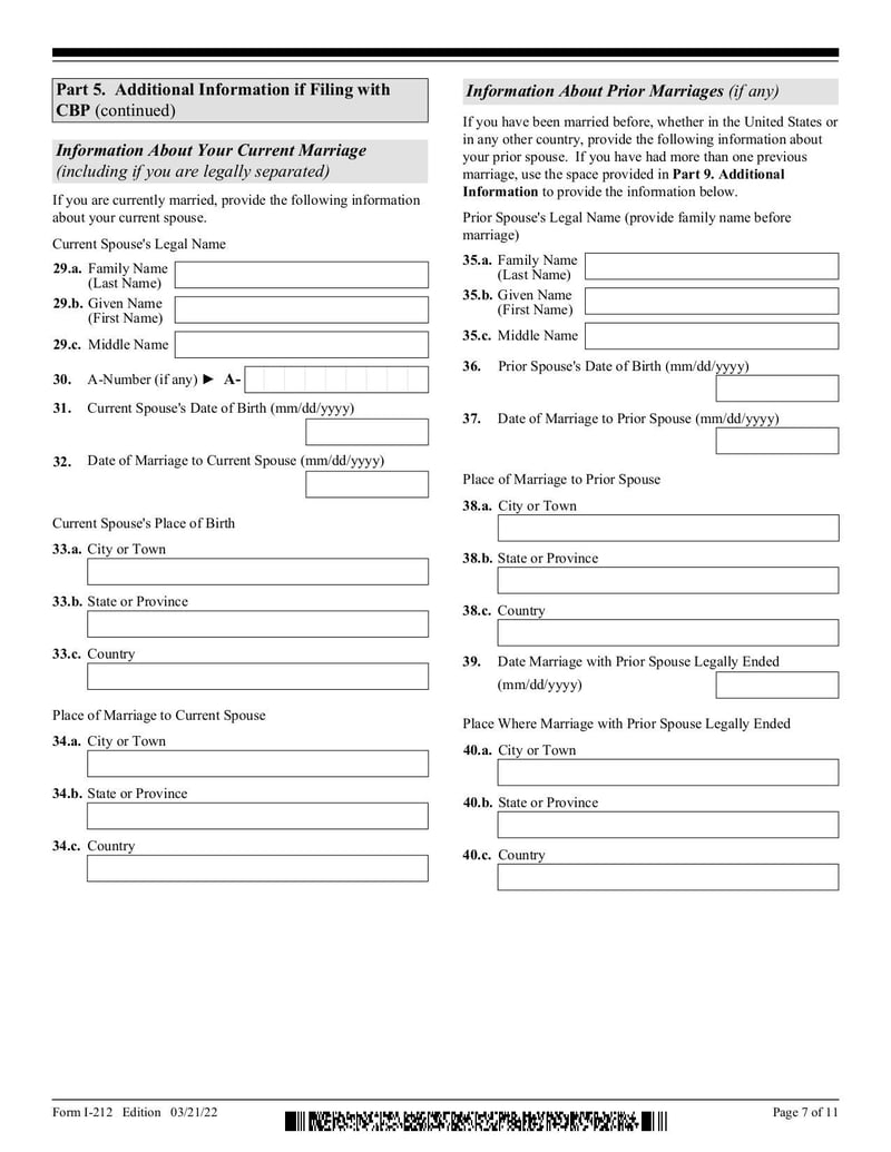 Large thumbnail of Form I-212 - Mar 2022