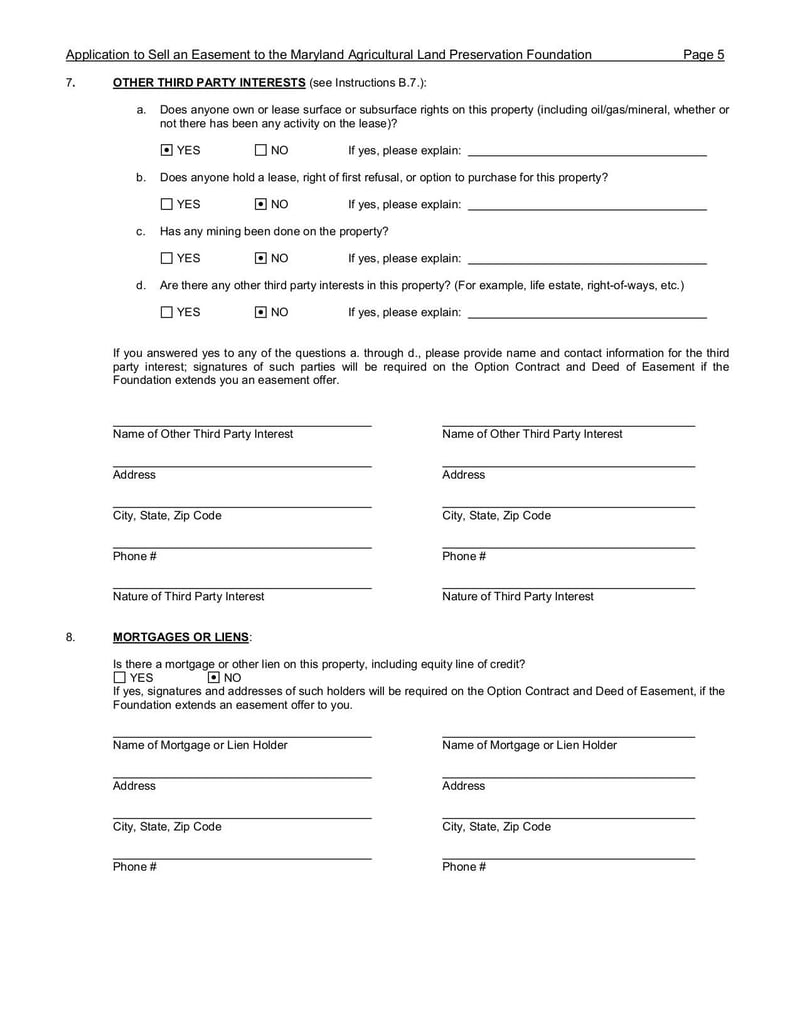 Thumbnail of Application to Sell an Easement Form - May 2014 - page 4