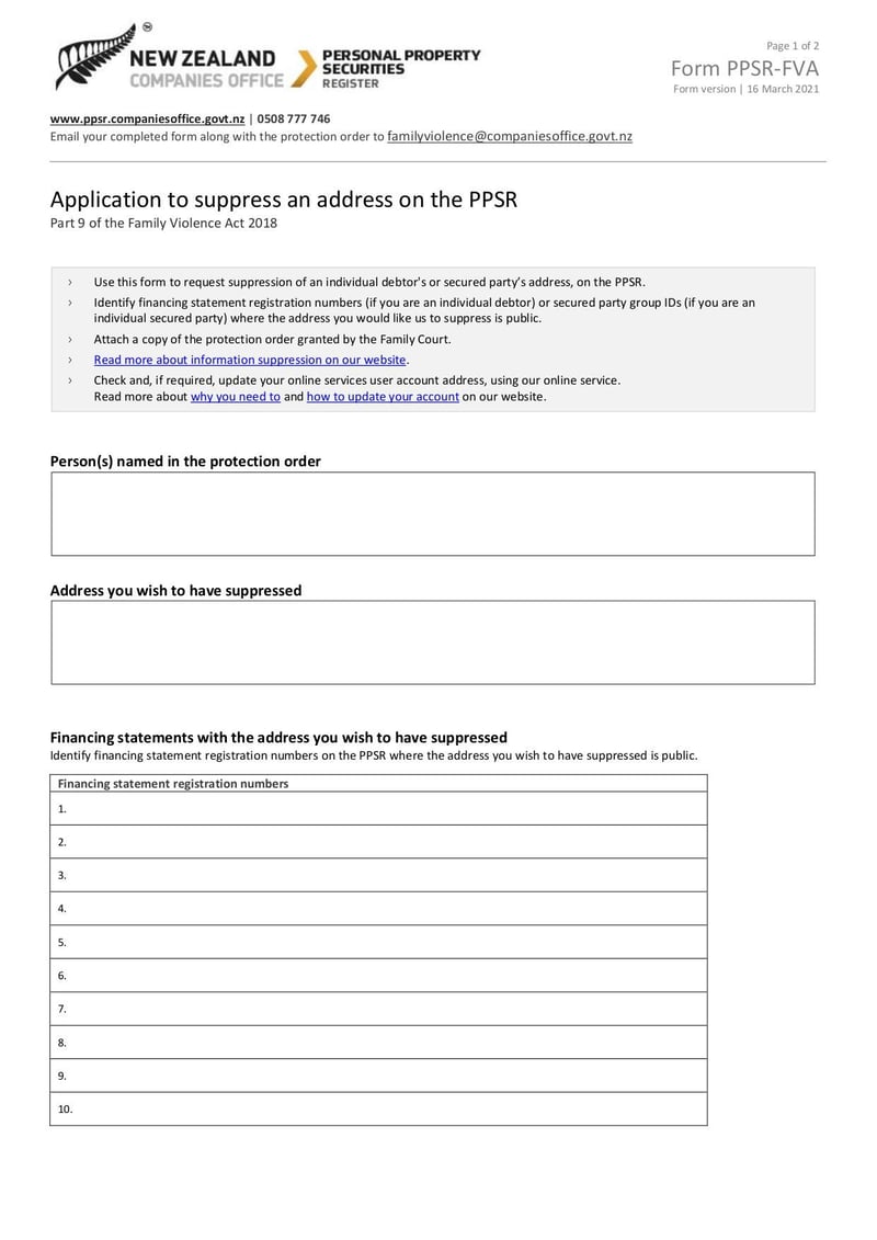 Large thumbnail of Form PPSR-FVA - Mar 2021