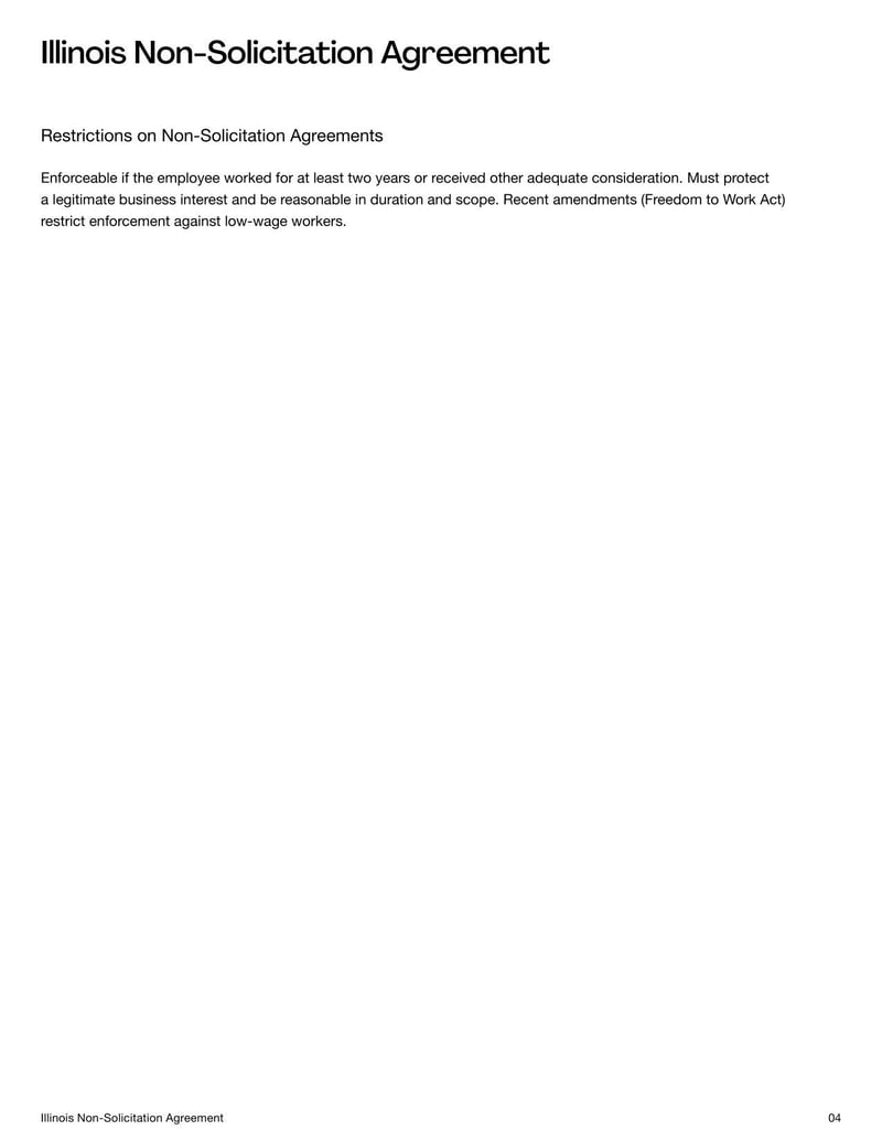 Non-Solicitation Agreement Illinois for restricting former employees from soliciting clients or staff in compliance with Illinois employment law