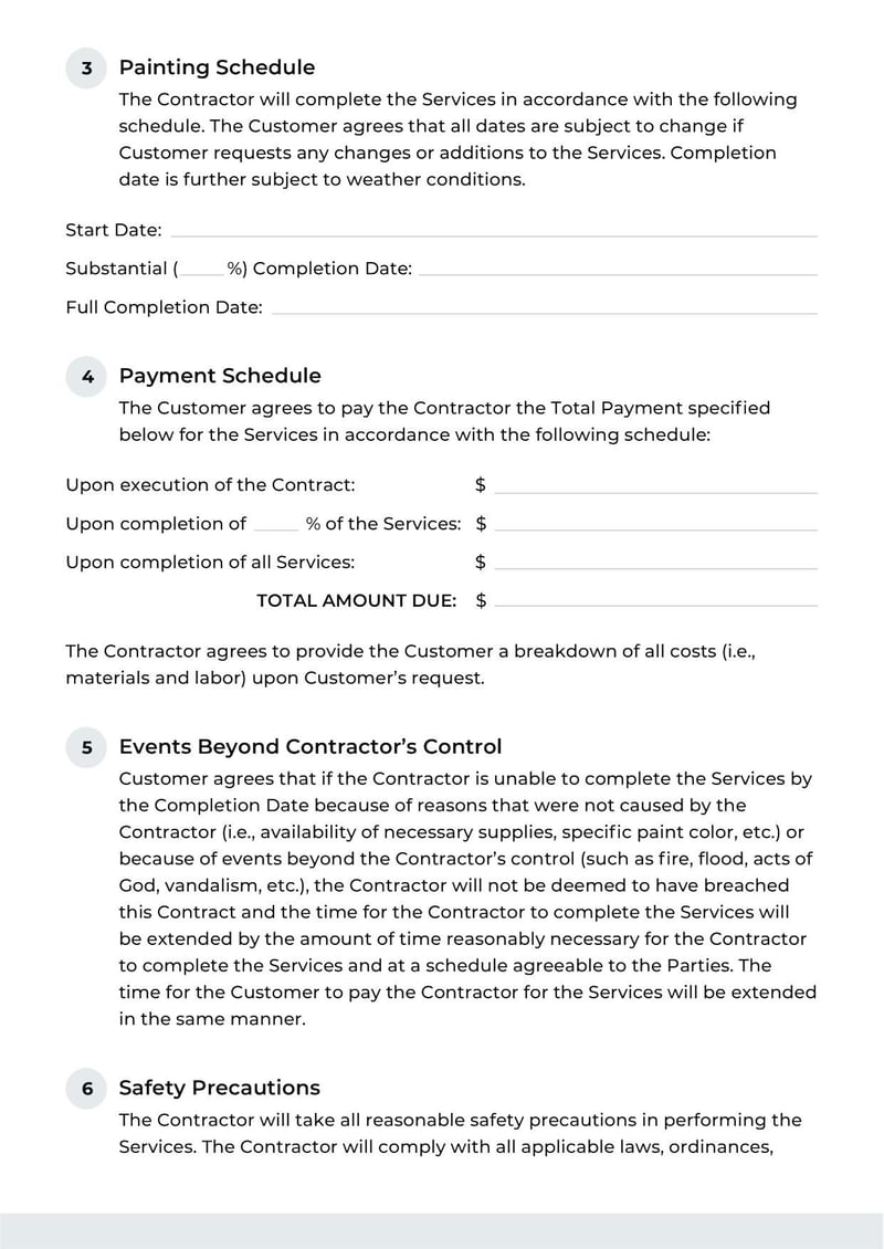 Large thumbnail of Painting Contract Template