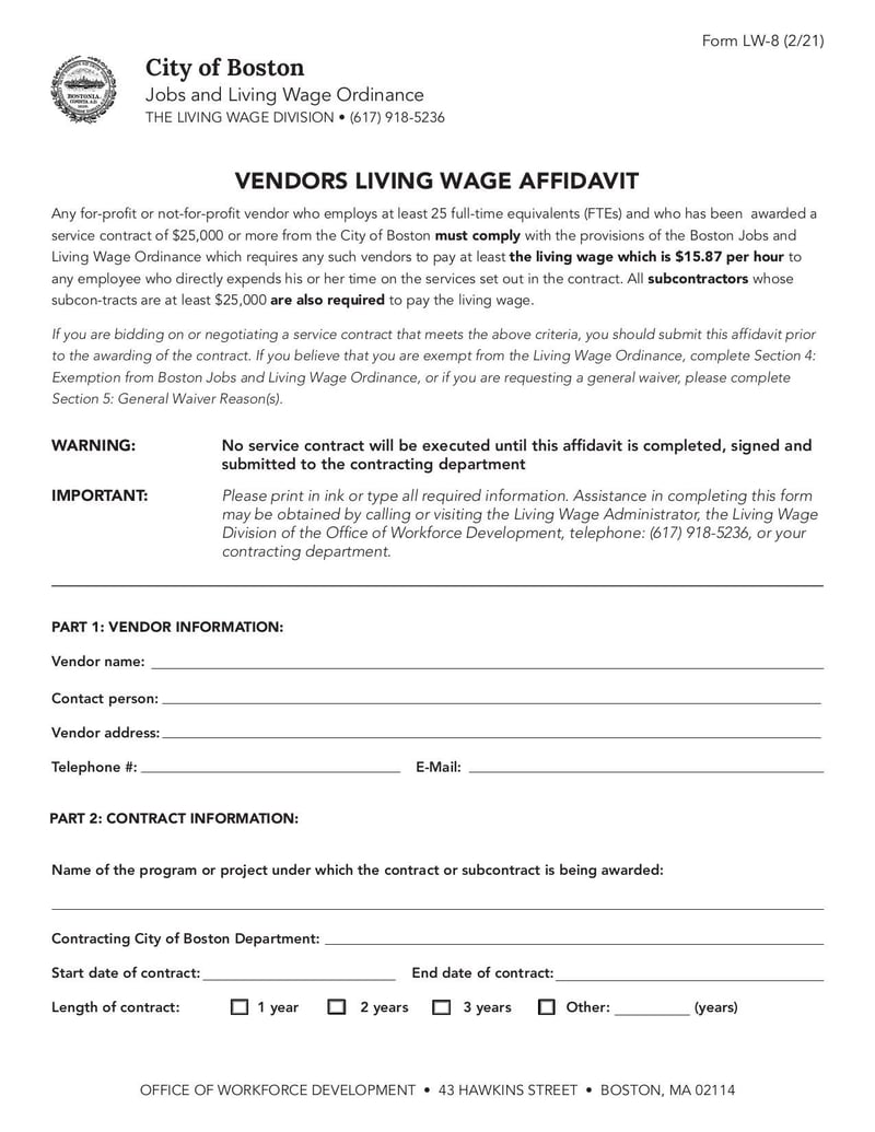 Large thumbnail of Form LW-8 - Feb 2021