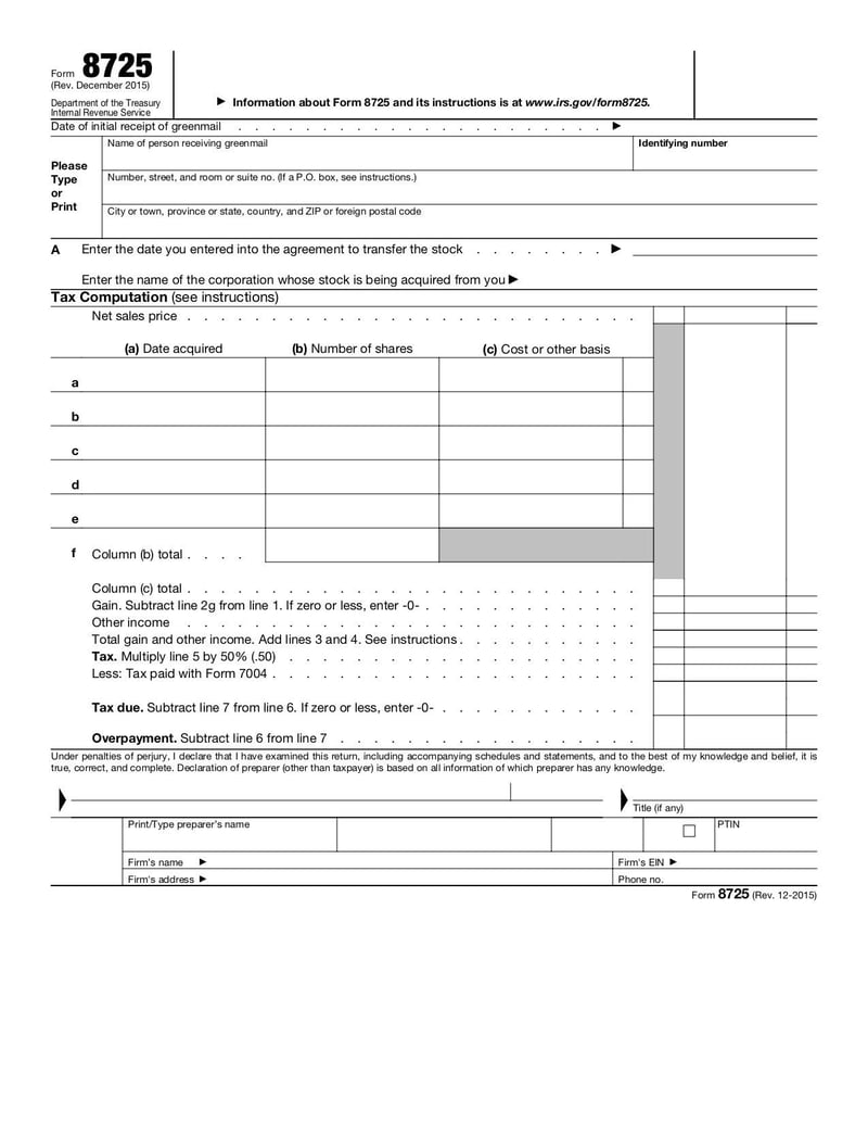 Thumbnail of Form 8725 - Dec 2015 - page 1