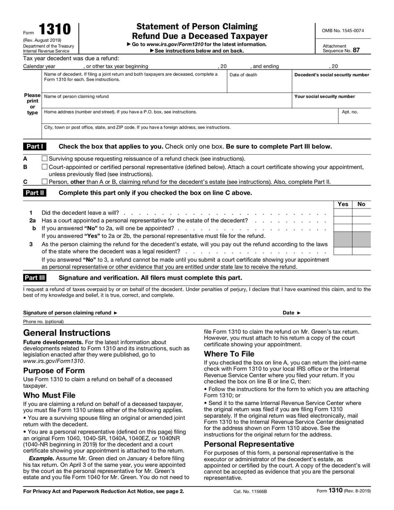 Large thumbnail of Form 1310 - Oct 2019