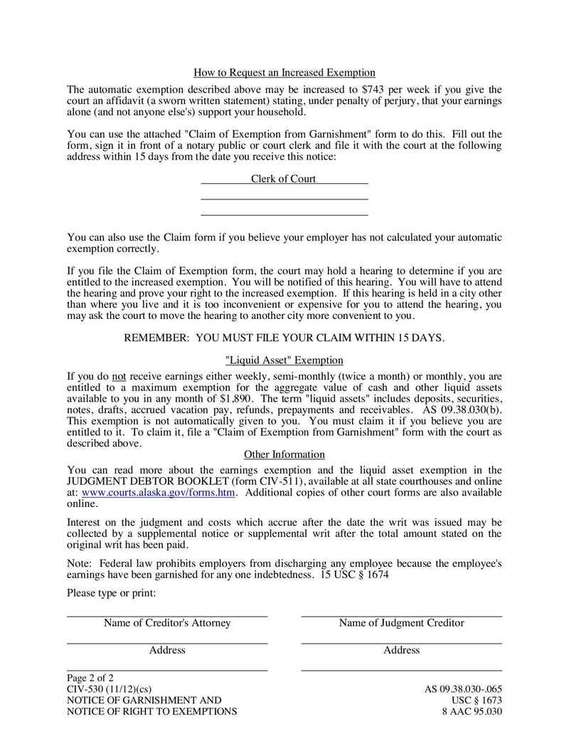 Large thumbnail of Form CIV-530 - Oct 2015