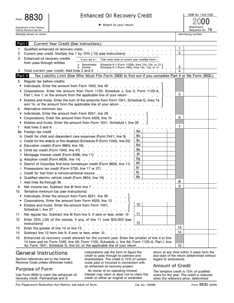 Large thumbnail of Form 8830 - Jan 2000