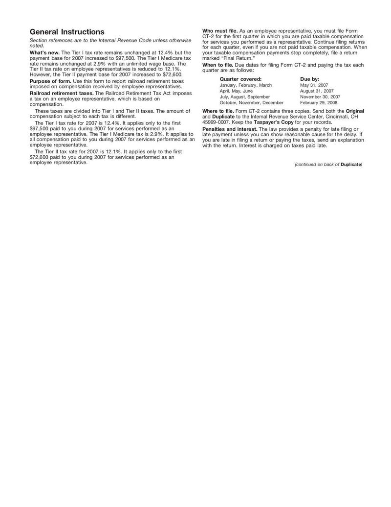 Large thumbnail of Form CT-2 - Feb 2007