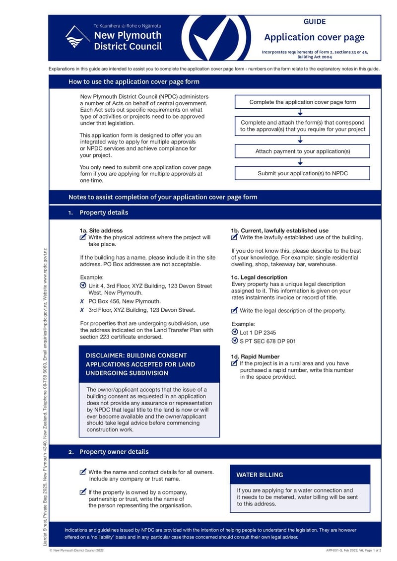 Large thumbnail of Application for a Land Use Resource Consent or Fast Track Resource Consent Form 9 APP PL 401 F V14 - Mar 2022