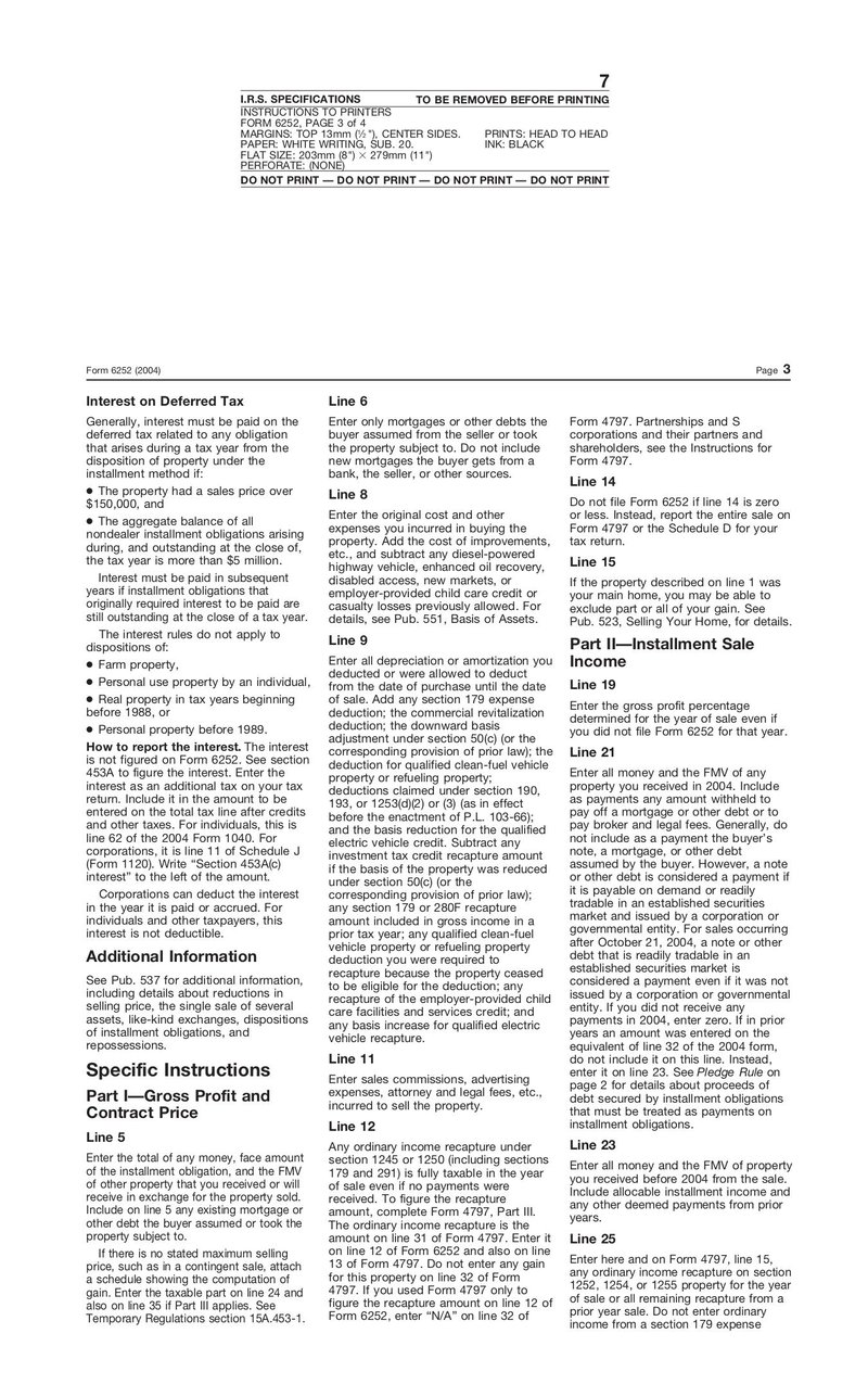 Large thumbnail of Form 6252 - Jun 2006