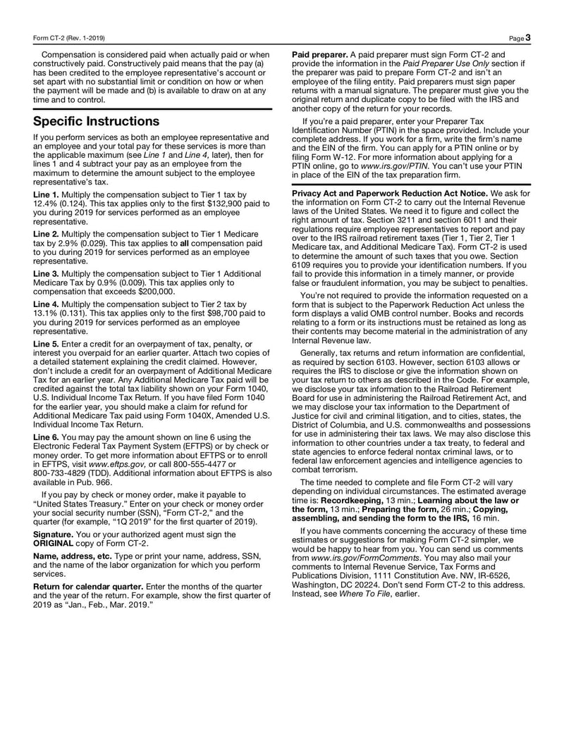 Large thumbnail of Form CT-2 - Jan 2019